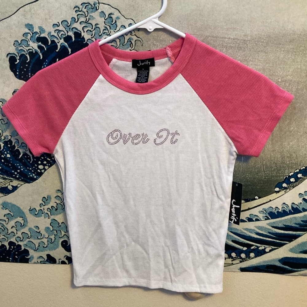 Justify Semi Cropped “Over It” Tee